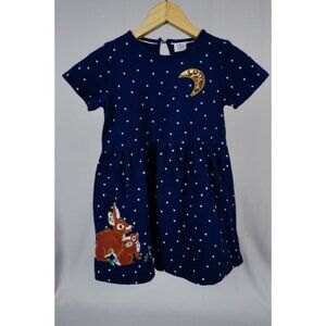 VIKITA Girls Short Sleeve Stars Sequin Moon Rabbit Dress Size 7-8Y